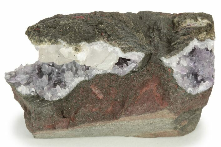 Amethyst and Barite Crystals in Basalt - India #220092